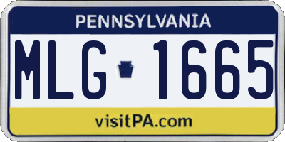 PA license plate MLG1665