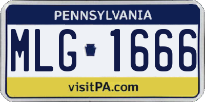 PA license plate MLG1666