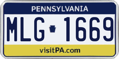 PA license plate MLG1669