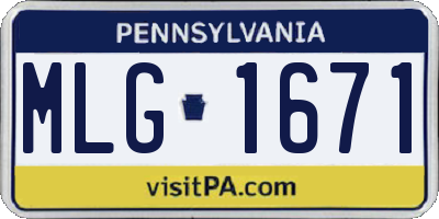 PA license plate MLG1671