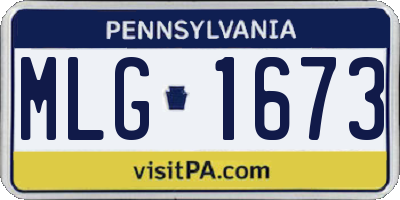PA license plate MLG1673
