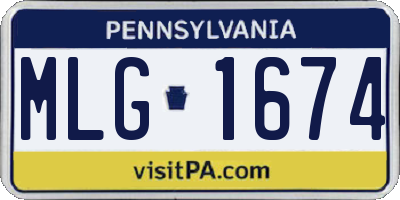 PA license plate MLG1674