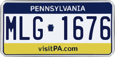PA license plate MLG1676