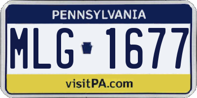 PA license plate MLG1677