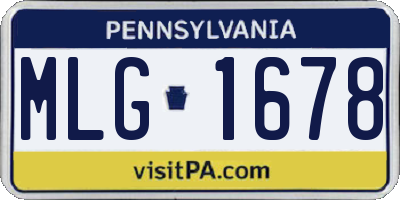 PA license plate MLG1678