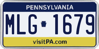 PA license plate MLG1679