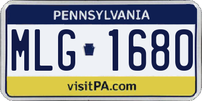 PA license plate MLG1680