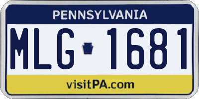 PA license plate MLG1681