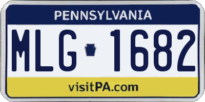 PA license plate MLG1682