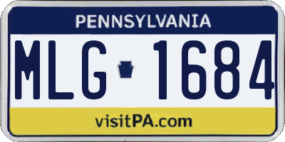 PA license plate MLG1684