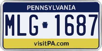 PA license plate MLG1687