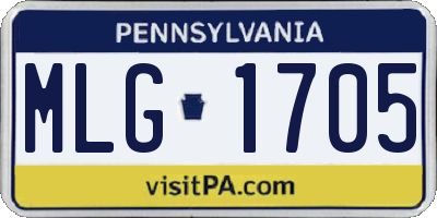 PA license plate MLG1705