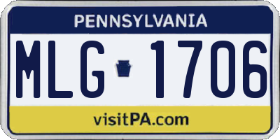 PA license plate MLG1706