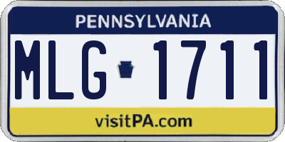 PA license plate MLG1711