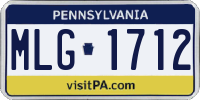 PA license plate MLG1712