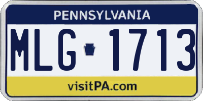 PA license plate MLG1713