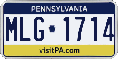 PA license plate MLG1714