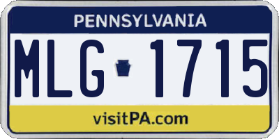 PA license plate MLG1715