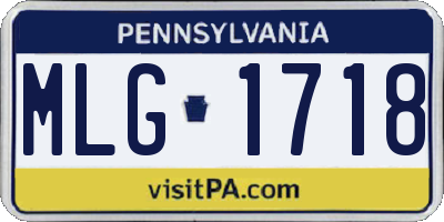 PA license plate MLG1718