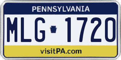PA license plate MLG1720