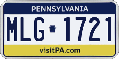 PA license plate MLG1721