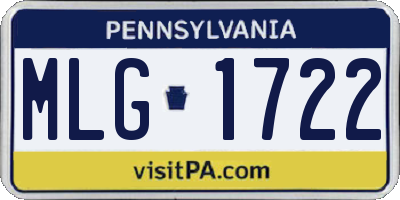 PA license plate MLG1722