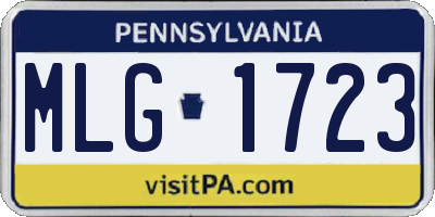 PA license plate MLG1723