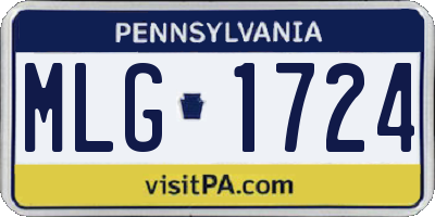 PA license plate MLG1724