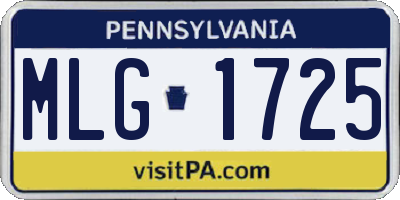 PA license plate MLG1725