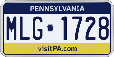 PA license plate MLG1728