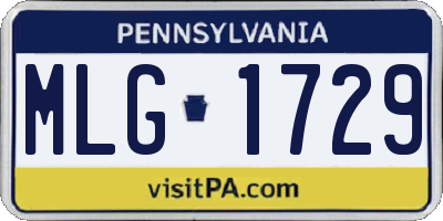 PA license plate MLG1729