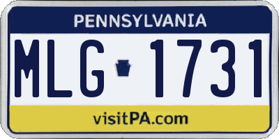 PA license plate MLG1731