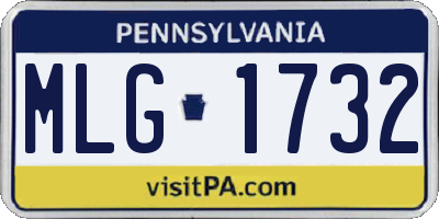 PA license plate MLG1732
