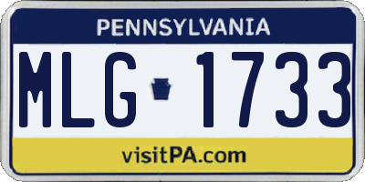 PA license plate MLG1733
