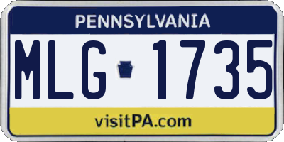 PA license plate MLG1735