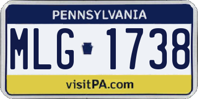 PA license plate MLG1738