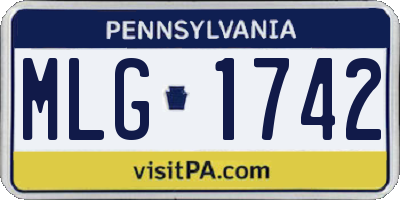 PA license plate MLG1742
