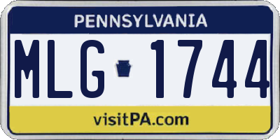 PA license plate MLG1744