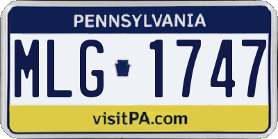 PA license plate MLG1747