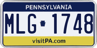 PA license plate MLG1748