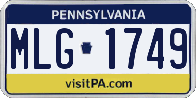 PA license plate MLG1749