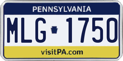 PA license plate MLG1750