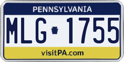 PA license plate MLG1755