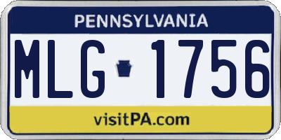 PA license plate MLG1756