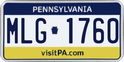 PA license plate MLG1760
