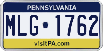 PA license plate MLG1762
