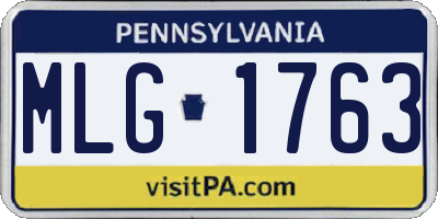 PA license plate MLG1763