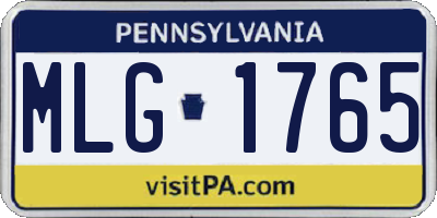 PA license plate MLG1765