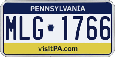 PA license plate MLG1766