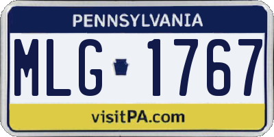 PA license plate MLG1767